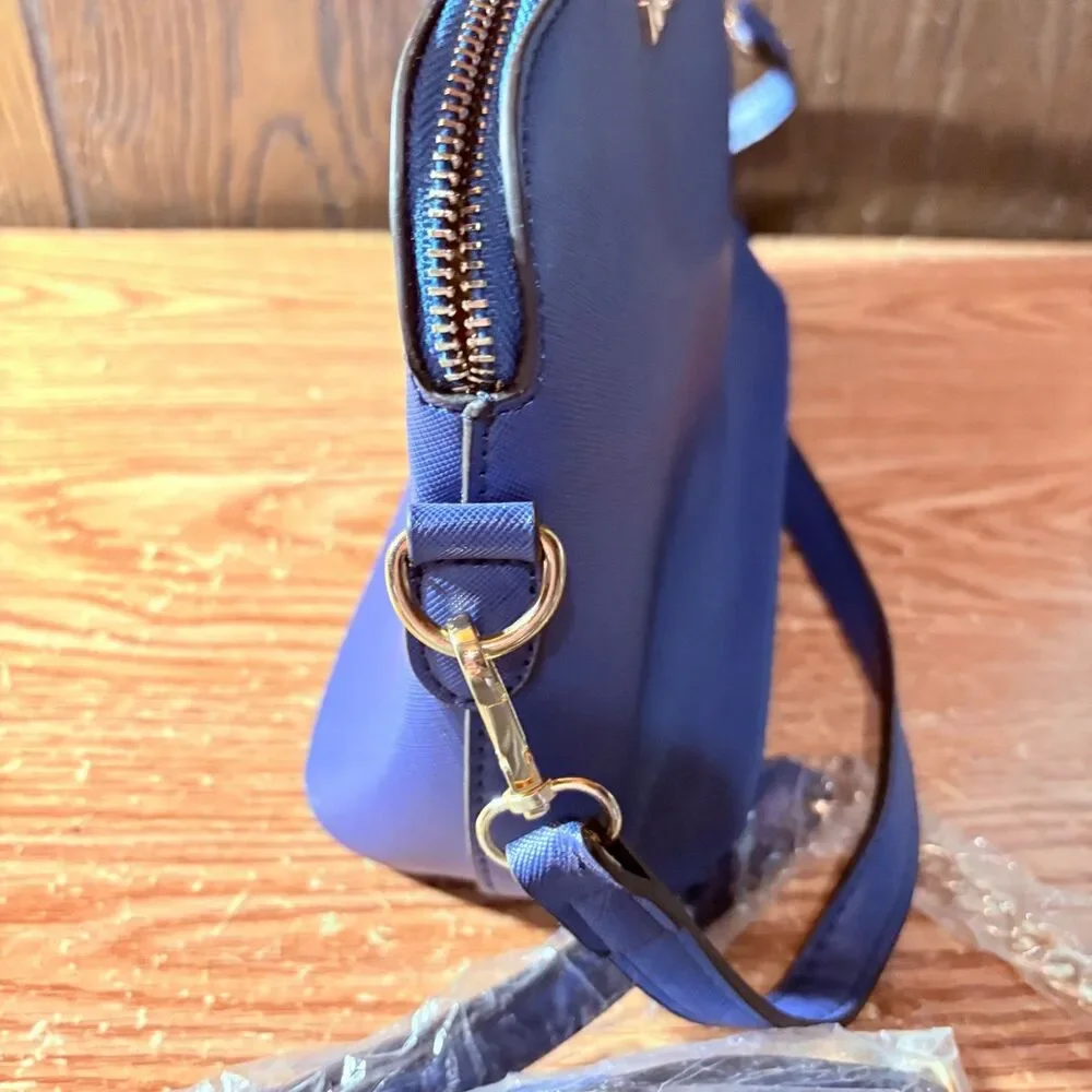 Michael Kors Cindy Crossbody Bag Blue Saffiano Leather Shoulder Purse